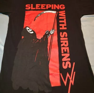 Buy Sz XS Womens Sleeping With Sirens Grim Reaper Band Black T-Shirt Emo Pop Punk • 15.97£