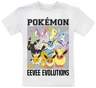 Buy Pokemon - Eevee Evolutions Unisex White T-Shirt 5-6 Years - 5-6 Year - K777z • 12.59£