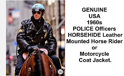 Buy GENUINE USA 1960s POLICE Officer HORSEHIDE Leather Motorcycle Coat Jacket Biker. • 750£