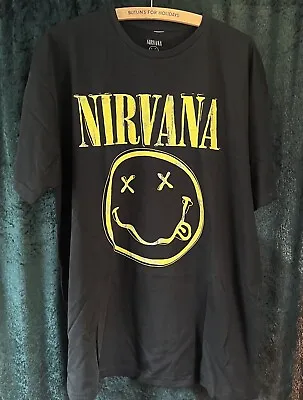 Buy Nirvana Classic Smiley Face T Shirt Sz S Grunge Rock Band • 12£
