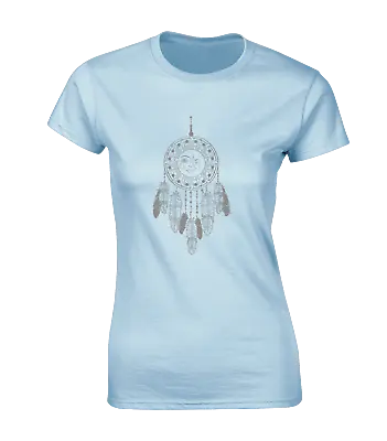 Buy Sun And Moon Dreamcatcher Womens T Shirt Native American Tribal Yoga Karma • 7.99£
