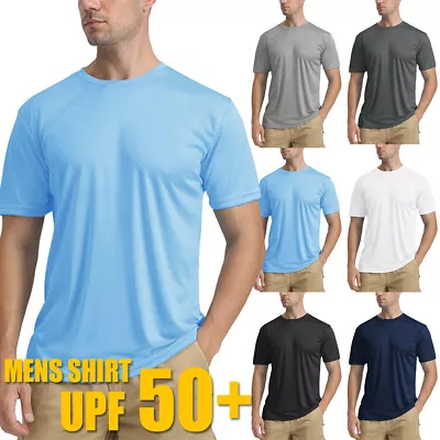 Buy UK Men Summer Sun UV Protection T-shirts UPF 50+ Quick Dry Short Sleeve Shirt • 8.76£