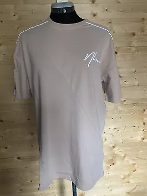 Buy New Look Men Light Pink Text Splice  T-shirt  (Size XS • 5£