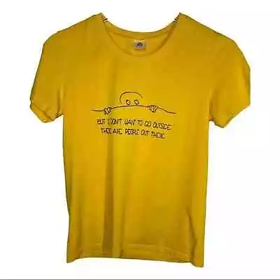 Buy Introvert Antisocial Funny Humor Short Sleeve Tee Size Large Yellow • 4.69£