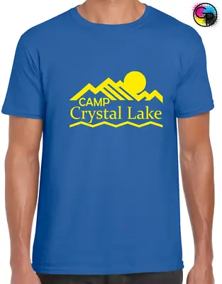 Buy Camp Crystal Lake Mens T Shirt Scary Friday 13th Halloween Jason Retro Design • 8.99£