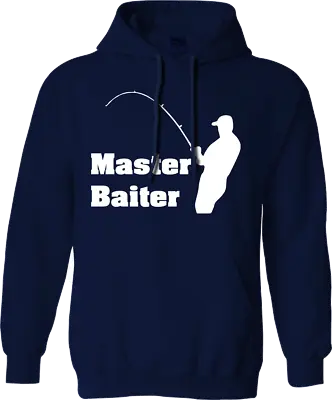 Buy Master Baiter Hoodie Fishing Fishermen Carp Slogan Funny Joke Novelty Fun Gifts • 17.99£