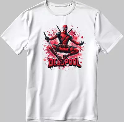 Buy Deadpool Marvel Avengers Short Sleeve White-Black Men's / Women's N618 • 10£