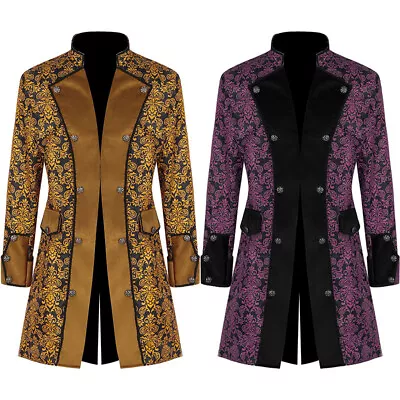 Buy Steampunk Retro Trench Coat Gothic Jacket Medieval Costume Men Carnival Coats • 24.69£