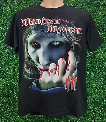 Buy Vintage Rock Machine Marilyn Manson T-shirt Graphic Tee Top SIze L • 22.09£