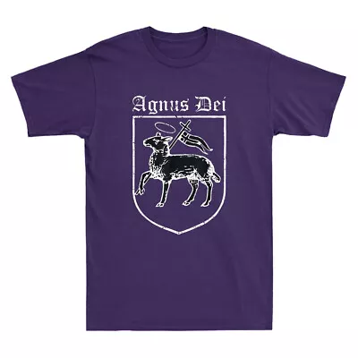Buy Agnus Dei Jesus Lamb Of God Traditional Latin Mass Catholic Retro Men's T-Shirt • 14.99£