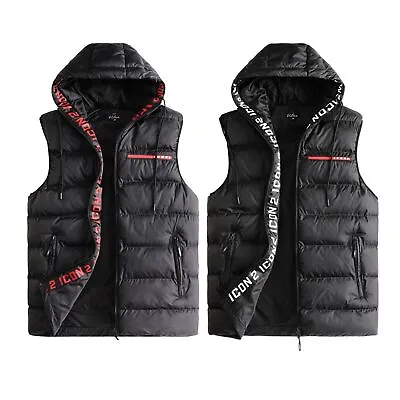 Buy Mens ICON2 Hood Hooded Gilet Lined Bodywarmer Outdoor Padded Jacket Size S-2XL • 24.99£