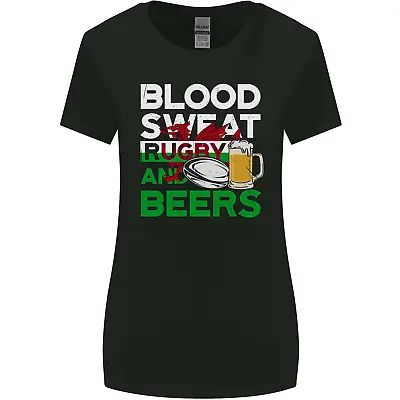 Buy Blood Sweat Rugby And Beers Wales Funny Womens Wider Cut T-Shirt • 8.75£