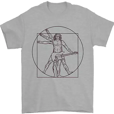 Buy Guitar Vitruvian Man Guitarist Mens T-Shirt 100% Cotton • 9.48£