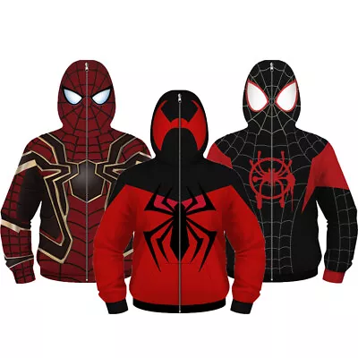 Buy Spiderman No Way Home Kids Hoodies Venom Star Wars Superhero Jacket Sweatshirts • 11£