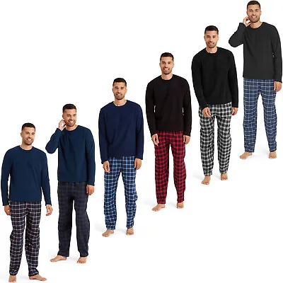 Buy Snuggaroo Mens Soft Fleece Pyjamas Set PJs Long Sleeve Top Checked Bottoms • 14.99£
