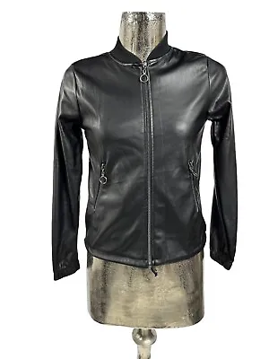 Buy BIG PARK Jacket Size UK 8 Black Faux Leather Womens Coat NEW EU36 RRP £39 • 20.99£