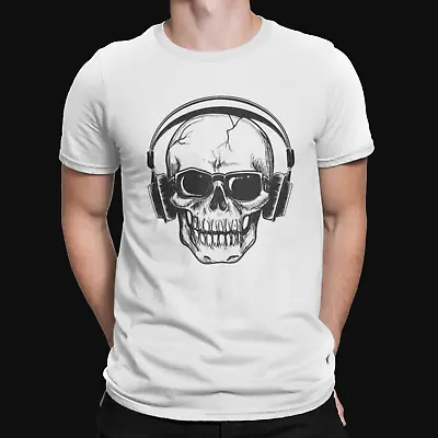 Buy Skull Headphones T-Shirt - Cool - Retro - Designer - Casual - Hipster - Film TV  • 7.19£