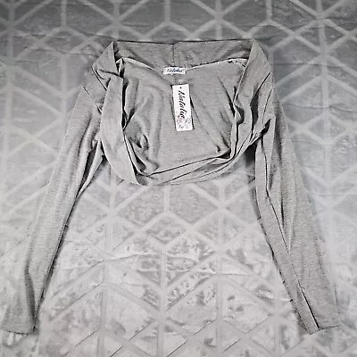Buy Natalia Top Crop Grey UK Size 12 Viscose Long Sleeves • 4.99£