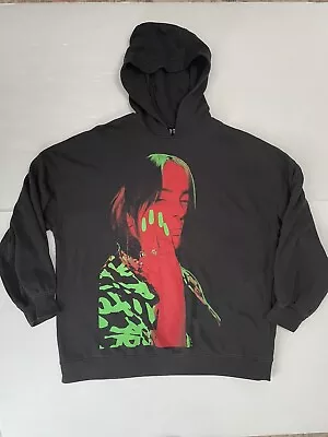 Buy Billie Eilish H&M Divided Graphic Neon Green Red Hoodie Size M • 39.78£