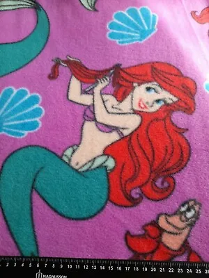 Buy Ariel Flounder Little Mermaid Fleece Fabric 150cm Wide 100% Polyester Purple   • 13.53£