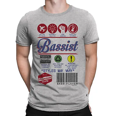 Buy Mens ORGANIC Cotton T-Shirt BASSIST Bass Guitar Music Product Label Instrument • 8.95£