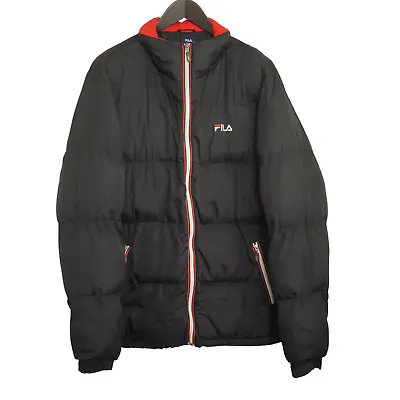 Buy Men FILA Jacket Black Full Zip Breathable Warm Size XL VAP476 • 29.99£