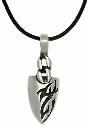 Buy Jewelry Trends Pewter Mens Tattoo Design Arrowhead Pendant On Black Leather Cord • 33.08£