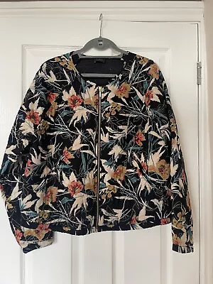 Buy Ladies Lightweight Summer Floral Print Embroidered Bomber Jacket Size 16 M&S • 24£