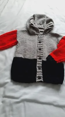 Buy Childs Hoodie In Black Grey And Red Age 2-3 Years • 11£