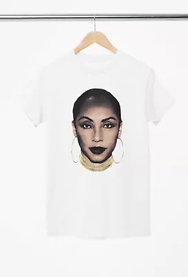 Buy Sade Face Print Unisex Music Singer Short Sleeve White Unisex T-Shirt Sizes S/XL • 10.99£