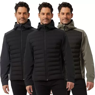 Buy 32 Degrees Men's Mixed Media Jacket : Black, Smoke Grey Or Khaki : M, L, XL • 25.95£