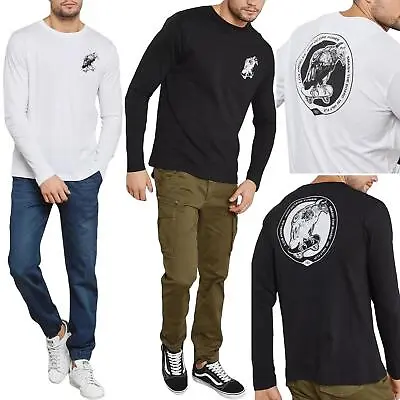 Buy Brave Soul Mens Ribbed T-Shirts Long Sleeve Crew Neck Stretchable Cotton Tee Top • 4.99£