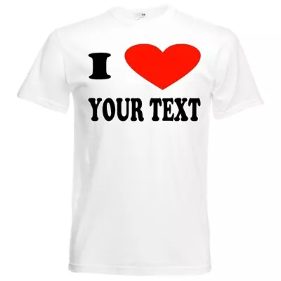 Buy Cute Personalized I Love , Heart Custom Text T Shirt For Men & Women Gift Tops T • 8.86£
