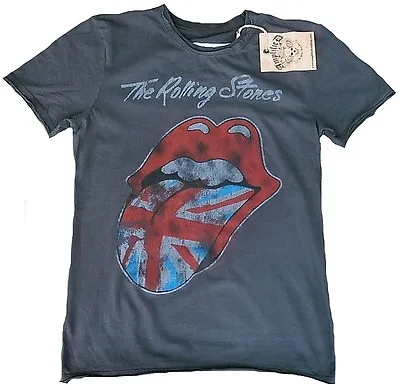 Buy Rare Amplified Rolling Stones Union Jack UK Click Tongue Rock Vintage T-Shirt M • 36.13£
