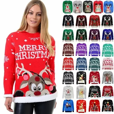 Buy Unisex Christmas Jumper Ladies Mens Novelty Retro Knitted Xmas Sweater Pullover • 13.92£