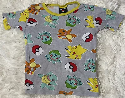Buy Pokémon Gray With Yellow Short-sleeve T-shirt Sz 8 Kids • 7.87£