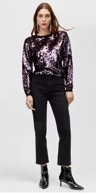 Buy Warehouse @ Asos Purple Sequin Disc Party Jumper Size Small 10 12 • 14.99£