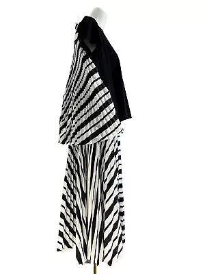 Buy Sacai Pleated Back Contrast Top And Skirt Jp1 Small Midi Long Dress • 425.61£