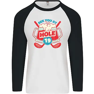 Buy Golf See You At Hole Funny 19th Hole Beer Mens L/S Baseball T-Shirt • 9.99£