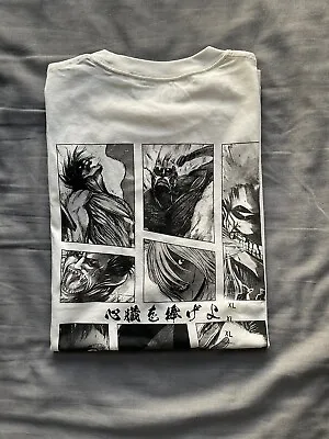 Buy Uniqlo UT Attack On Titan White T Shirt Eren Mikasa Anime Manga Panel Size XL • 33£