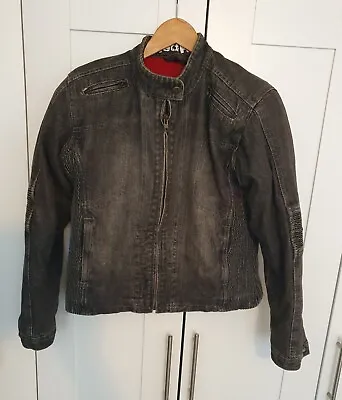 Buy Red Route Womens Motorcycle Jean Jacket With Padded Protective Size 12 Pre Owned • 23£