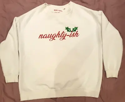 Buy NEXT: White  Naughty-ish  Christmas Sweatshirt/Sweater/Jumper Size: XL • 10.84£