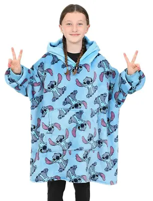 Buy Girls Disney Lilo And Stitch Oversized Fleece Blanket Hoodie One Size W23 • 19.99£