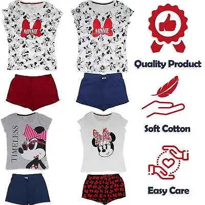 Buy Disney Minnie Mouse Cotton Pyjama Set For Women Pajamas Jammies Sleepwear PJs • 11.99£