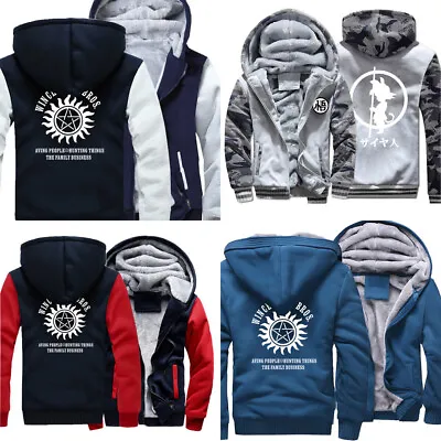 Buy Supernatural SPN Fashion Hoodies Winter Thick Zippered Sweatshirts Men Clothing • 44.15£