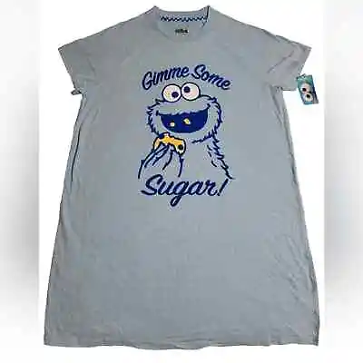 Buy Sesame Street Cookie Monster Give Me Some Sugar Women’s Plus Night Shirt Size 3X • 19.30£