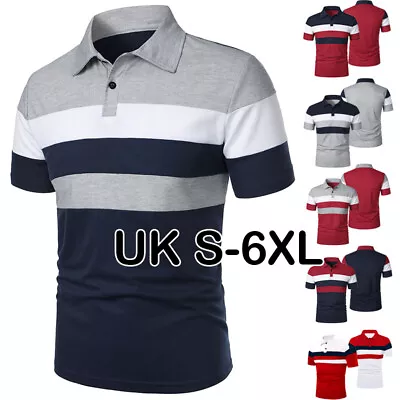 Buy New Mens Polo Shirts Short Sleeve T Pique Summer Tee Casual Top Outdoor T-Shirts • 7.51£