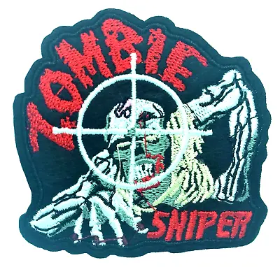 Buy Zombie Sniper Walking Dead Patch Badge Goth Embroidered Iron On Biker  • 2.99£