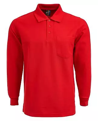 Buy Polo T Shirts Long Sleeve Polo Shirt  With Pocket S To 2XL • 9.95£