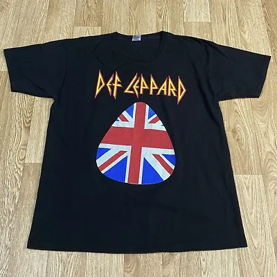 Buy Def Leppard 2018 UK Concert Tour T Shirt Size XL Mens In Black Fruit Of The Loom • 14.96£